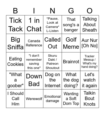 Skuru Bingo Card