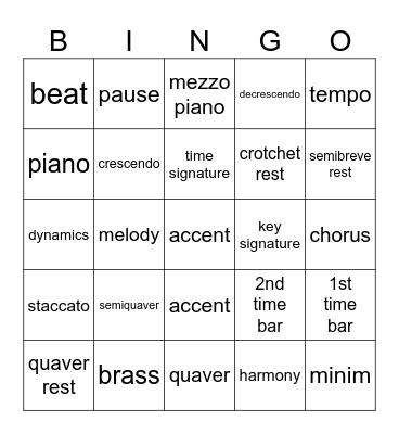 DANCE TO THE BINGO BEAT! Bingo Card