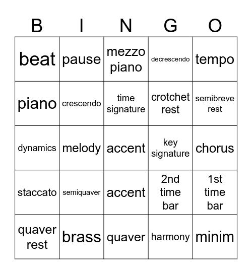 DANCE TO THE BINGO BEAT! Bingo Card