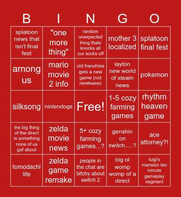 direct june 2024 Bingo Card