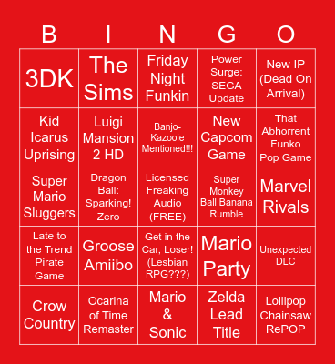 Birthday Direct Bingo Card