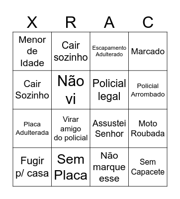 XRACING ENQUADROS Bingo Card