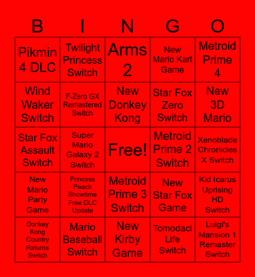 Nintendo Direct Bingo 6/18/2024 Bingo Card