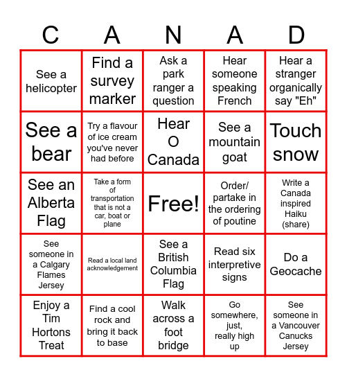 Banff Bingo 2024 Bingo Card