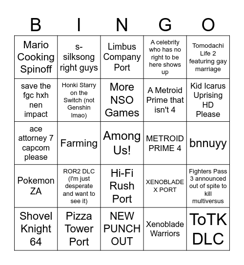 DIRECT Bingo Card