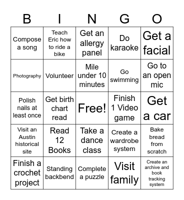 2024 Bingo Card