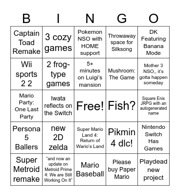 Lynn’s Direct Bingo Madness!!! Bingo Card
