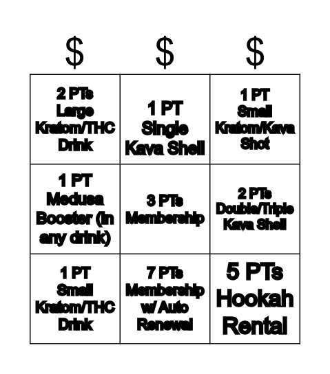 UVape Bonus! Bingo Card