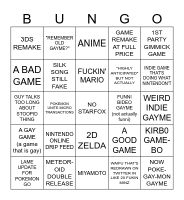 Bingus Bingo Card