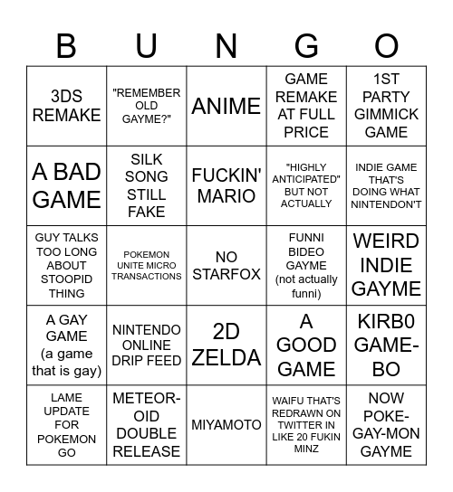 Bingus Bingo Card