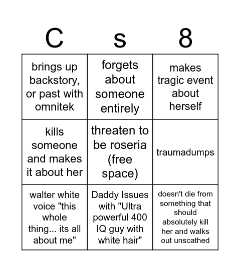 Cassie81 Bingo Card