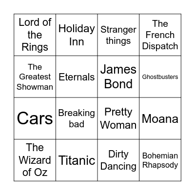 Music Bingo Card
