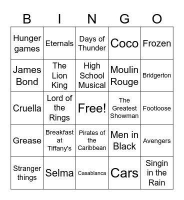 Music Bingo Card
