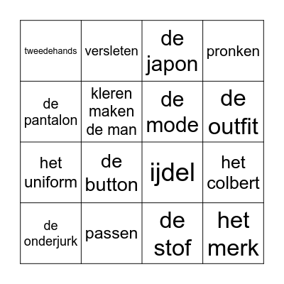 K L E D I N G Bingo Card