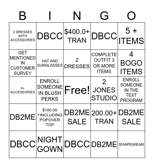 DB BINGO Card