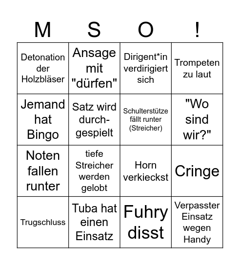 Probenbingo Card