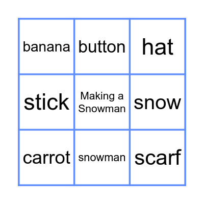 Making a Snowman Bingo Card