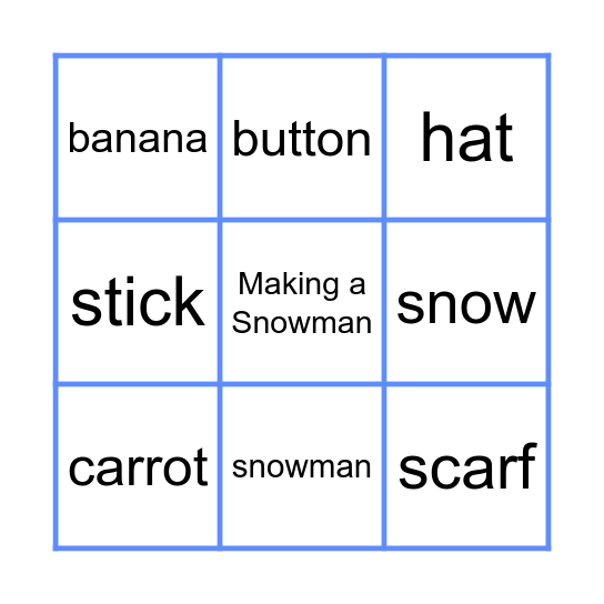 Making a Snowman Bingo Card