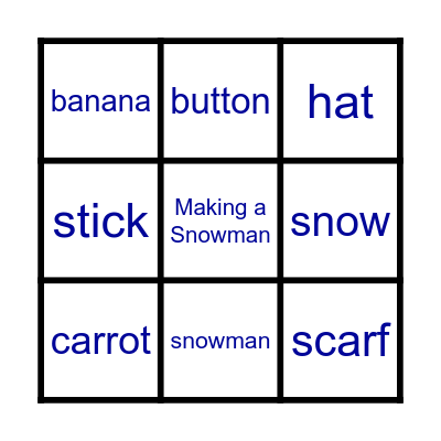 Making a Snowman Bingo Card