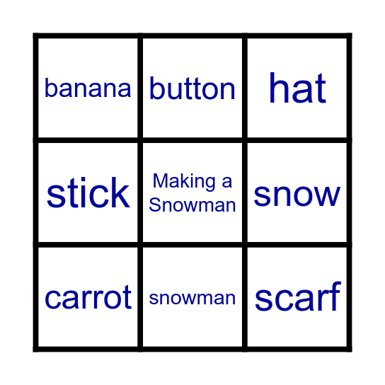 Making a Snowman Bingo Card