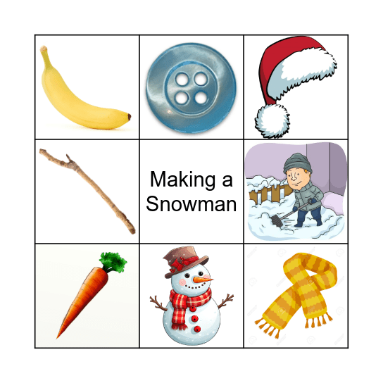 Making a Snowman Bingo Card