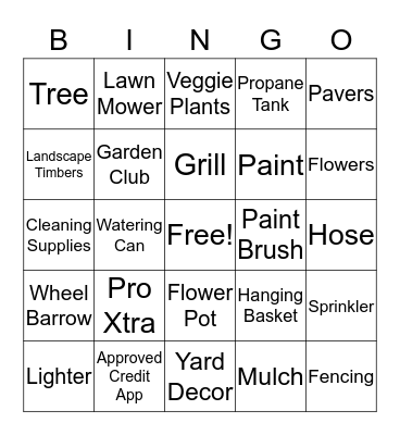 Cashier Bingo Card