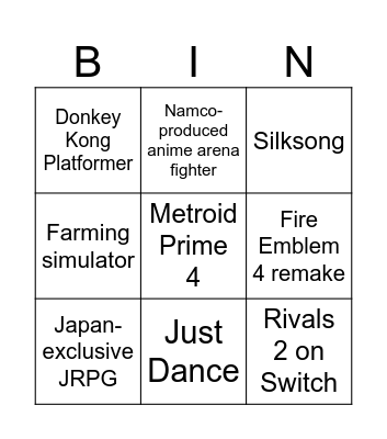 Direct 18/06/24 Bingo Card