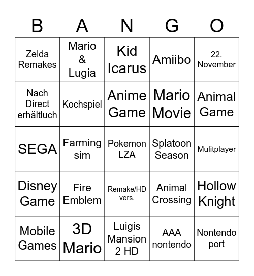 Direct 18.06.2024 Bingo Card