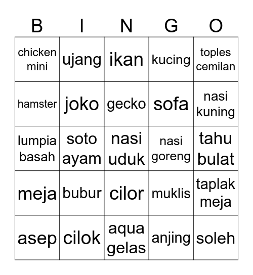 punya gyuvin Bingo Card