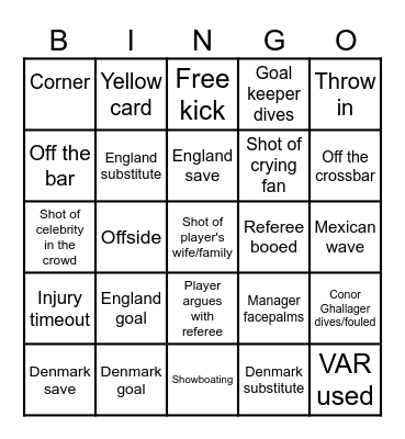 Football Bingo Card