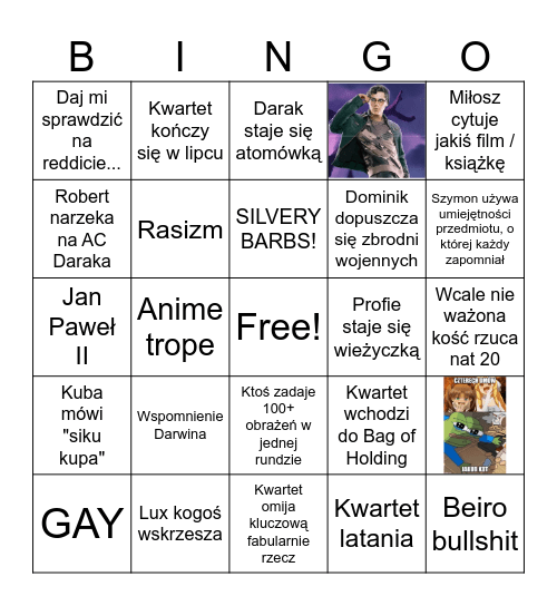 Przedostatnia sesja kwartetu bingo Card