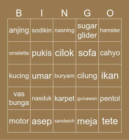 oting's 🤎 Bingo Card