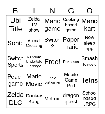 Nindento direct 6/18 Bingo Card