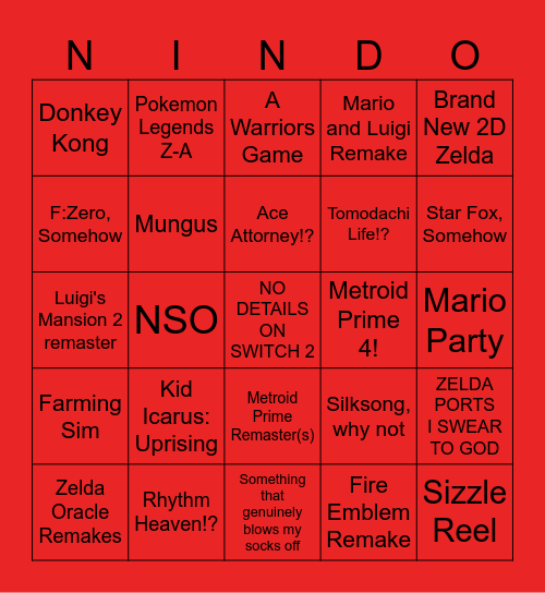 June Direct Bingo Card