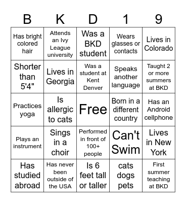 Breakthrough Bingo Card