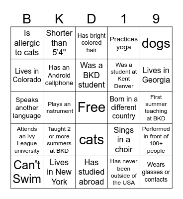 Breakthrough Bingo Card
