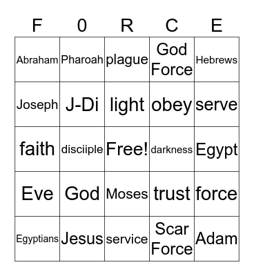 SCAR WARS Bingo Card