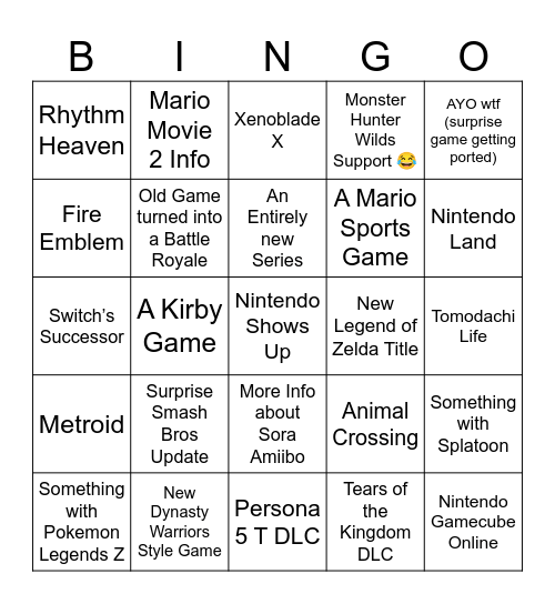 Direct Bingo Card