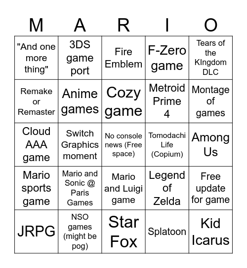 WINTENDO DUBRECT (June 18th, 2024) Bingo Card