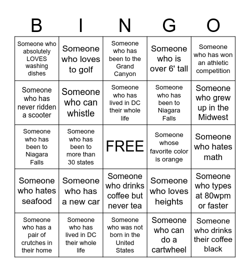 B|HA Bingo! Bingo Card