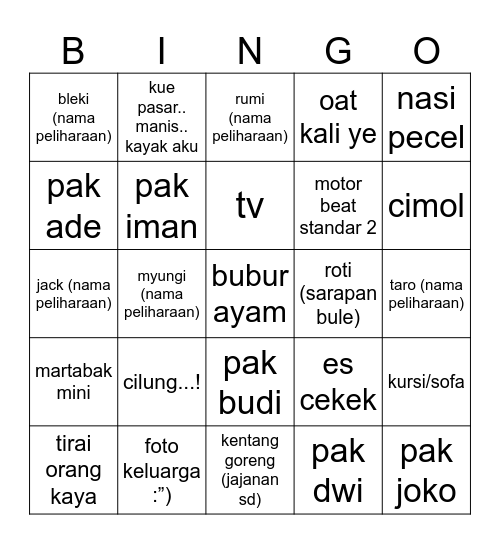 𝖓𝖘𝖔𝖐 Bingo Card