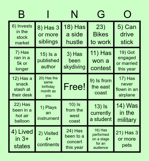 Q2-2024 Hub Affinity Bingo! Find someone who.... Bingo Card