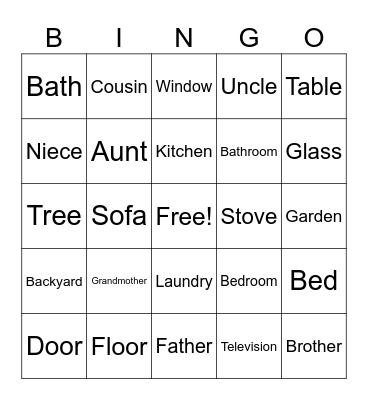 The House and the Family Bingo Card