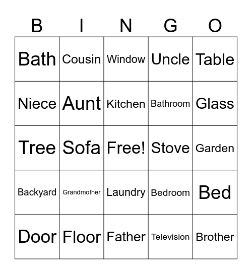 The House and the Family Bingo Card