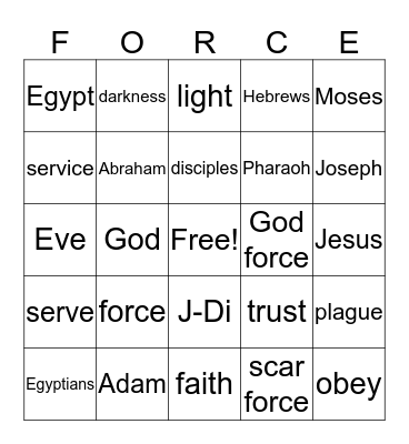 SCAR WARS Bingo Card