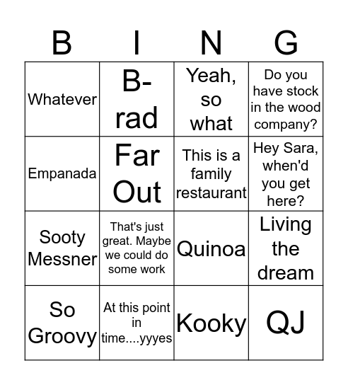 Mark Bingo Card