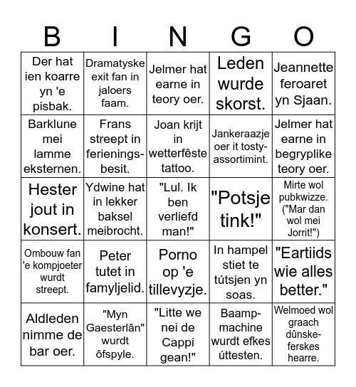 De ienige echte Bernlef Bingo! Bingo Card
