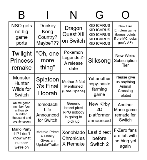 Direct Bingo 6/18/2024 Bingo Card