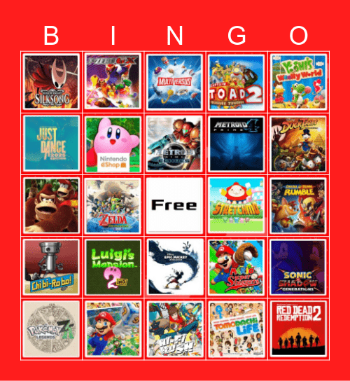 Nintendo Direct June 2024 Bingo Card