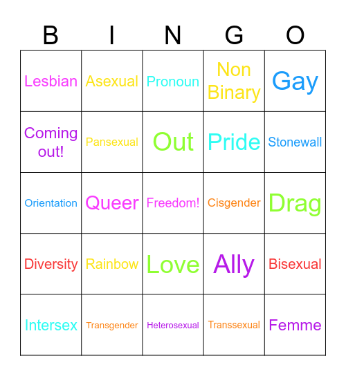 Pride Month - Drag Bingo! Bingo Card